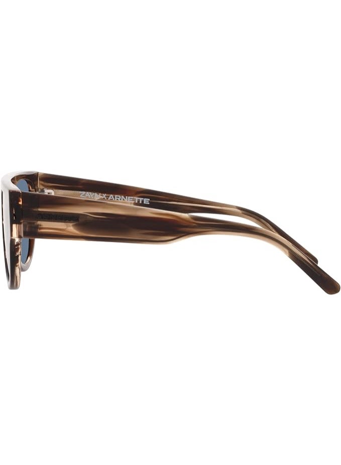 Arnette AN4293 GTR ZAYN X ARNETTE Rectangular Sunglasses For Men, Havana Frame, Grey Lens, Size 53 mm - Image 5